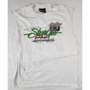 2020 Sturgis White Sleeveless Mens M South Dakota Biker Rally 80th Anniversary